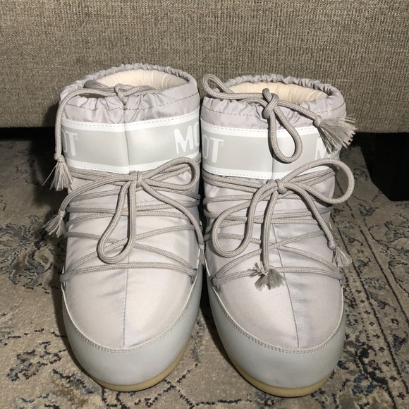 Moon Boot Icon Low Nylon Snow Boots Glacier Grey - Picture 7 of 13